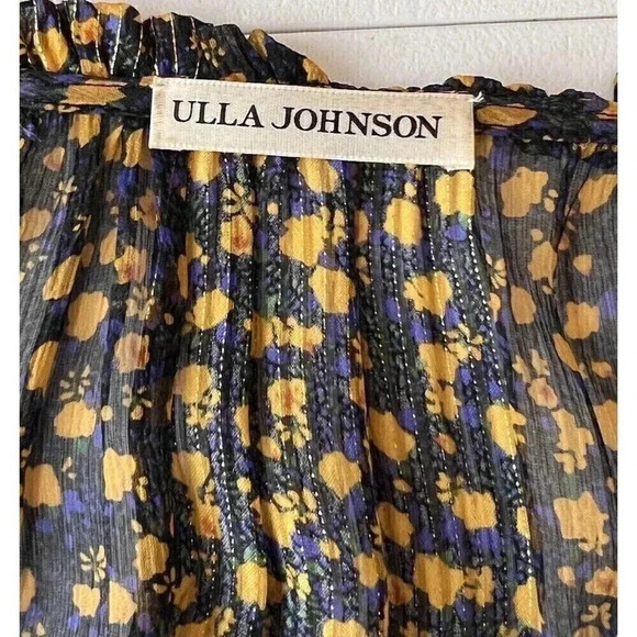 Ulla Johnson Fantine Midi Ruffle Dress Silk Blend Womens Size 0 Floral - Picture 14 of 14